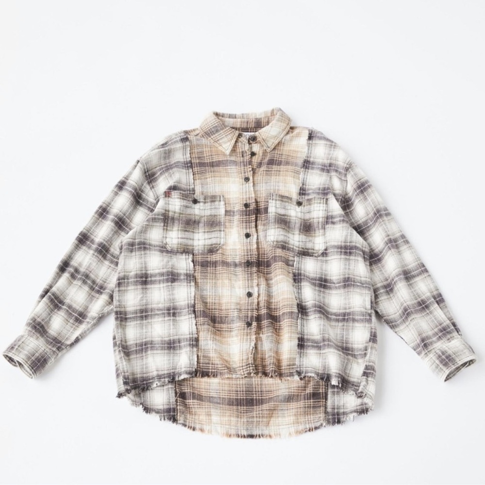 Urban Outfitters BDG Kaden mixed plaid button down shirt